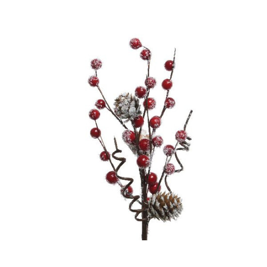 Spray mousse neige baies. pommes pin rouge noël de Kaemingk - deco de la maison dans 🎄Décoration de Noël