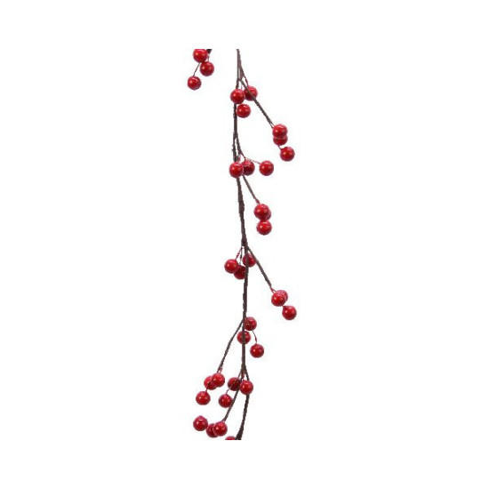 Guirlande mousse baies mousse rouge h.130cm de Kaemingk - deco de la maison dans 💡Guirlande et déco électrique