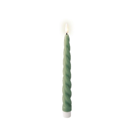 Bougie mèche à led droite torsadé vert noël x2 de Déco de Noël - Jardinerie Bordeaux et Libourne dans Bougie de Noël et acces...