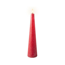 Bougie avec mèche à led en forme de cone rouge de Déco de Noël - Jardinerie Bordeaux et Libourne dans Bougie de Noël et acces...