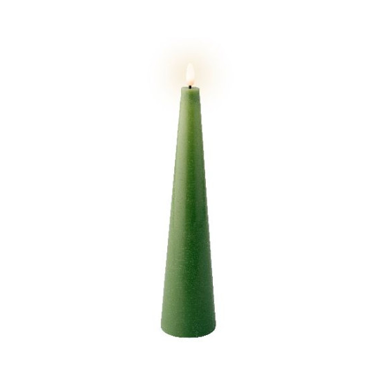 Bougie avec mèche à led en forme de cone vert de Déco de Noël - Jardinerie Bordeaux et Libourne dans Bougie de Noël et access...