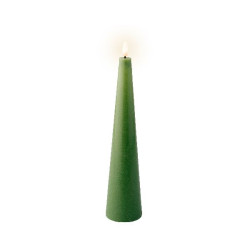 Bougie avec mèche à led en forme de cone vert de Déco de Noël - Jardinerie Bordeaux et Libourne dans Bougie de Noël et access...