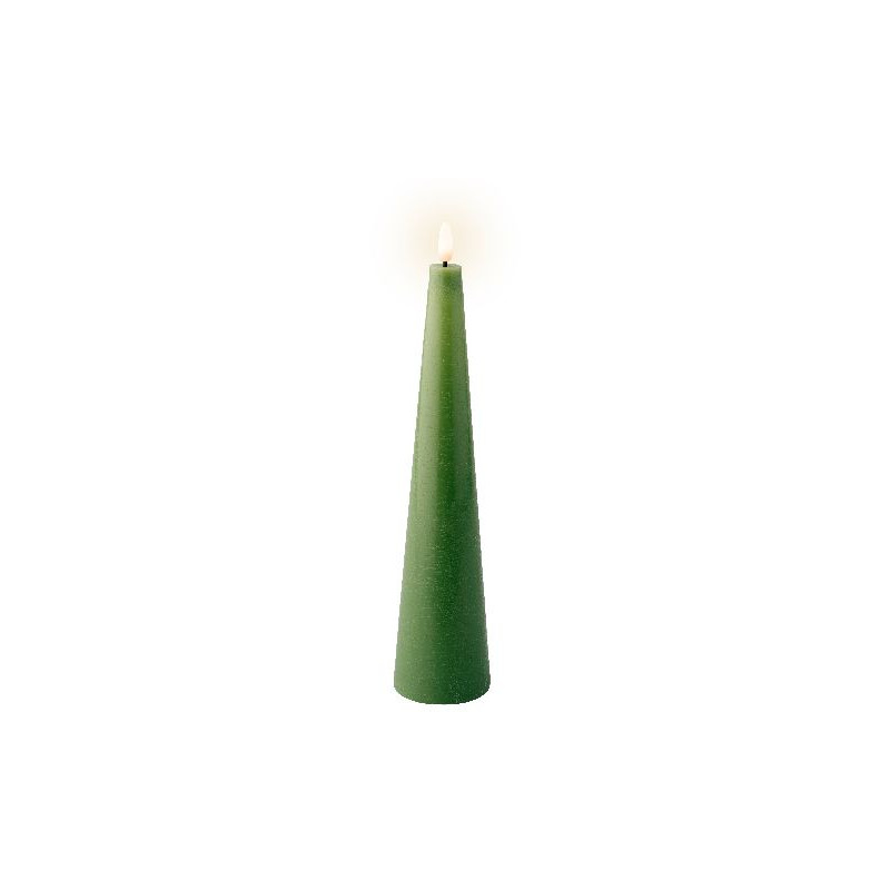 Bougie avec mèche à led en forme de cone vert de Déco de Noël - Jardinerie Bordeaux et Libourne dans Bougie de Noël et access...