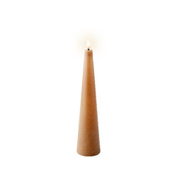 Bougie avec mèche à led en forme de cone brun de Déco de Noël - Jardinerie Bordeaux et Libourne dans Bougie de Noël et access...