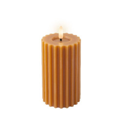 Bougie avec mèche à led sculpté orange de Déco de Noël - Jardinerie Bordeaux et Libourne dans Bougie de Noël et accessoires