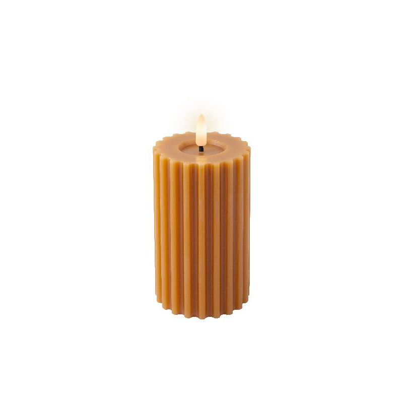 Bougie avec mèche à led sculpté orange de Déco de Noël - Jardinerie Bordeaux et Libourne dans Bougie de Noël et accessoires