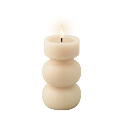 Bougie avec mèche à led forme de vase blanc pm de Déco de Noël - Jardinerie Bordeaux et Libourne dans Bougie de Noël et acces...
