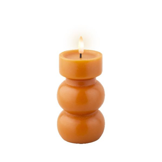 Bougie avec mèche à led forme de vase orange de Déco de Noël - Jardinerie Bordeaux et Libourne dans Bougie de Noël et accesso...
