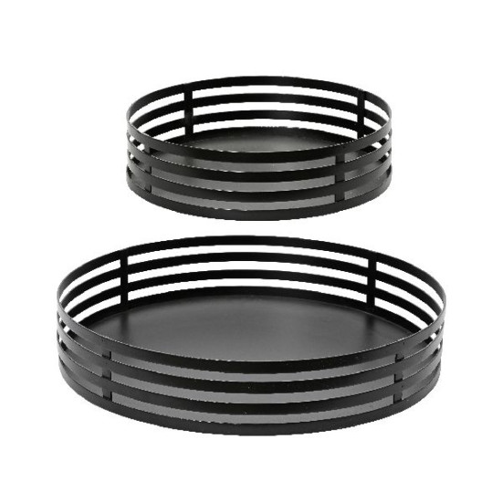 Plateau en fer rond couleur noir dia38cm de Déco de Noël - Jardinerie Bordeaux et Libourne dans Plat, plateau et dessous de plat