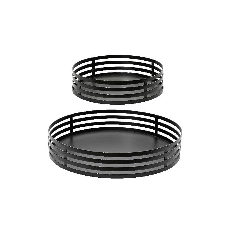 Plateau en fer rond couleur noir dia38cm de Déco de Noël - Jardinerie Bordeaux et Libourne dans Plat, plateau et dessous de plat