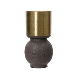 Pot en fer brun fonce dia41 h47cm de Déco de Noël - Jardinerie Bordeaux et Libourne dans 🍽️Décoration de table de Noël