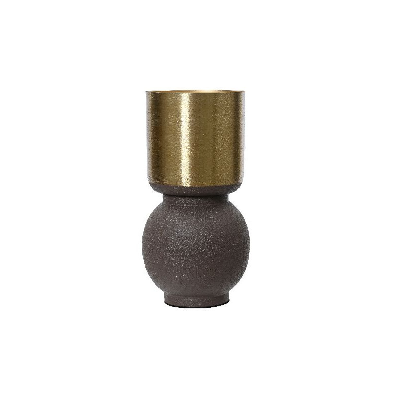 Pot en fer brun fonce dia41 h47cm de Déco de Noël - Jardinerie Bordeaux et Libourne dans 🍽️Décoration de table de Noël