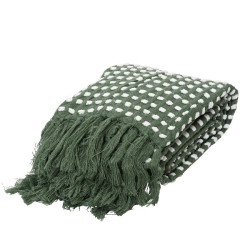 Plaid en acrylique a carreaux avec franges vert de Déco de Noël - Jardinerie Bordeaux et Libourne dans Plaids