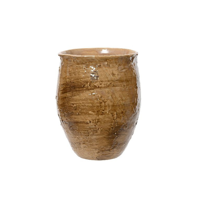 Vase faience glacis reactif brun h27.5cm de Déco de Noël - Jardinerie Bordeaux et Libourne dans 🍽️Décoration de table de Noël