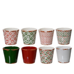 Cache-pot en terre cuite dia14 h12.8cm 8coloris de Déco de Noël - Jardinerie Bordeaux et Libourne dans Cache-pot et pot déco