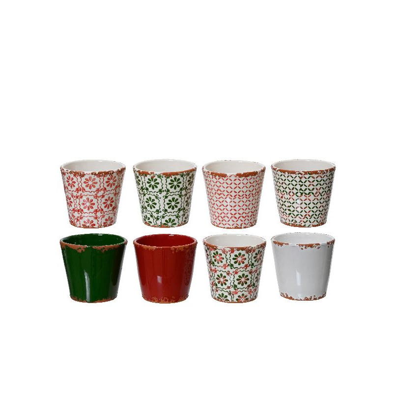 Cache-pot en terre cuite dia14 h12.8cm 8coloris de Déco de Noël - Jardinerie Bordeaux et Libourne dans Cache-pot et pot déco