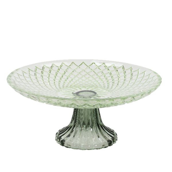 Presentoir a gateau verre relief a carreaux de Déco de Noël - Jardinerie Bordeaux et Libourne dans 🍽️Décoration de table de Noël