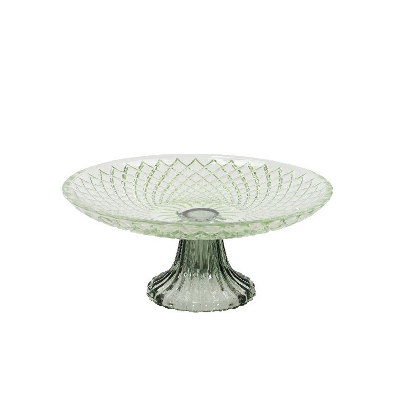 Presentoir a gateau verre relief a carreaux de Déco de Noël - Jardinerie Bordeaux et Libourne dans 🍽️Décoration de table de Noël