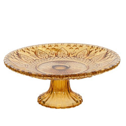 Presentoir a gateau verre relief ovale ambre de Déco de Noël - Jardinerie Bordeaux et Libourne dans 🍽️Décoration de table de ...