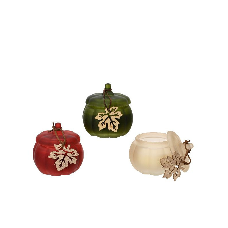 Bougie de paraffine forme citrouille 3coloris de Déco de Noël - Jardinerie Bordeaux et Libourne dans 🍽️Décoration de table de...