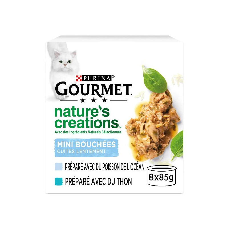Gourmet nature's creation poisson thon - 8x85g de Animalerie Libourne et Bordeaux - Gironde dans Patees pour chats