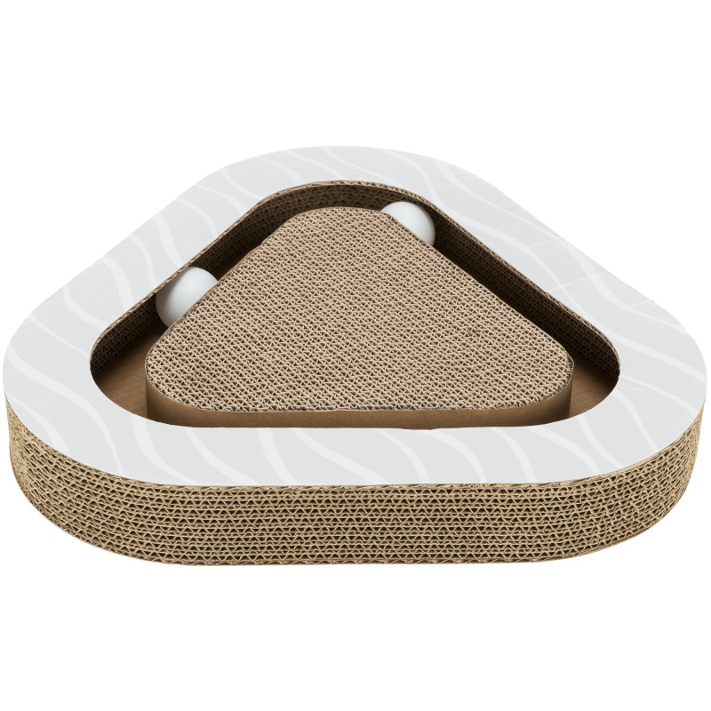 Griffoir carton balles catnip 36x5x36/36 cm gris de Trixie - Produit pour animaux dans Griffoirs pour chats