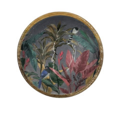 Plat bois de manguier perroquet jungle d18cm de Jardinerie Bordeaux Libourne Gironde dans Plat, plateau et dessous de plat