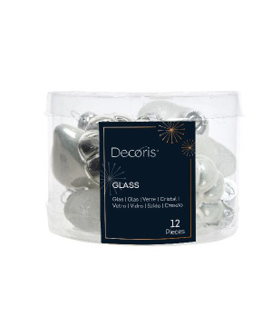 Figurine de verre mix blanc/argent x12 noël de Déco de Noël - Jardinerie Bordeaux et Libourne dans 🎅Figurine de Noël