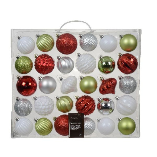 Boule polystyrene mix rouge/blanc x30 deco noël de Déco de Noël - Jardinerie Bordeaux et Libourne dans Boule pour sapin de Noël