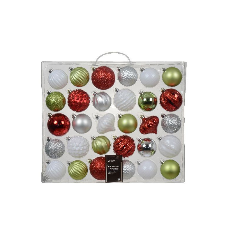 Boule polystyrene mix rouge/blanc x30 deco noël de Déco de Noël - Jardinerie Bordeaux et Libourne dans Boule pour sapin de Noël