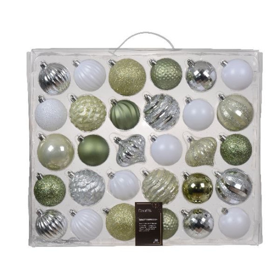 Boule polystyrene mix vert/couleur x30 de Déco de Noël - Jardinerie Bordeaux et Libourne dans Boule pour sapin de Noël