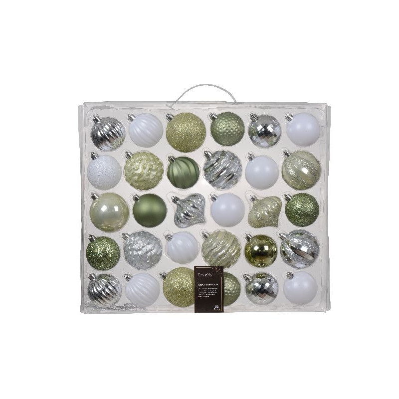 Boule polystyrene mix vert/couleur x30 de Déco de Noël - Jardinerie Bordeaux et Libourne dans Boule pour sapin de Noël