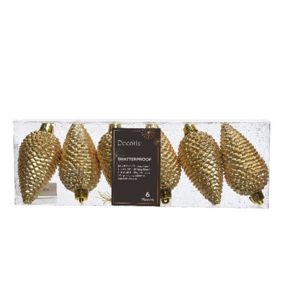Pomme de pin incassable paillette or clair d4.5 de Déco de Noël - Jardinerie Bordeaux et Libourne dans 🎄Déco de sapin