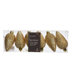 Pomme de pin incassable paillette or clair d4.5 de Déco de Noël - Jardinerie Bordeaux et Libourne dans 🎄Déco de sapin