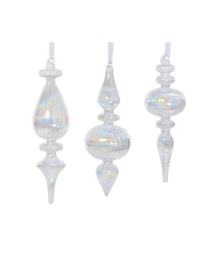Ornement en verre irise clair d5.5cm deco noël de Déco de Noël - Jardinerie Bordeaux et Libourne dans 🎄Déco de sapin