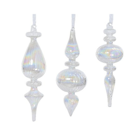 Ornement en verre irise clair d5.5cm deco noël de Déco de Noël - Jardinerie Bordeaux et Libourne dans 🎄Déco de sapin