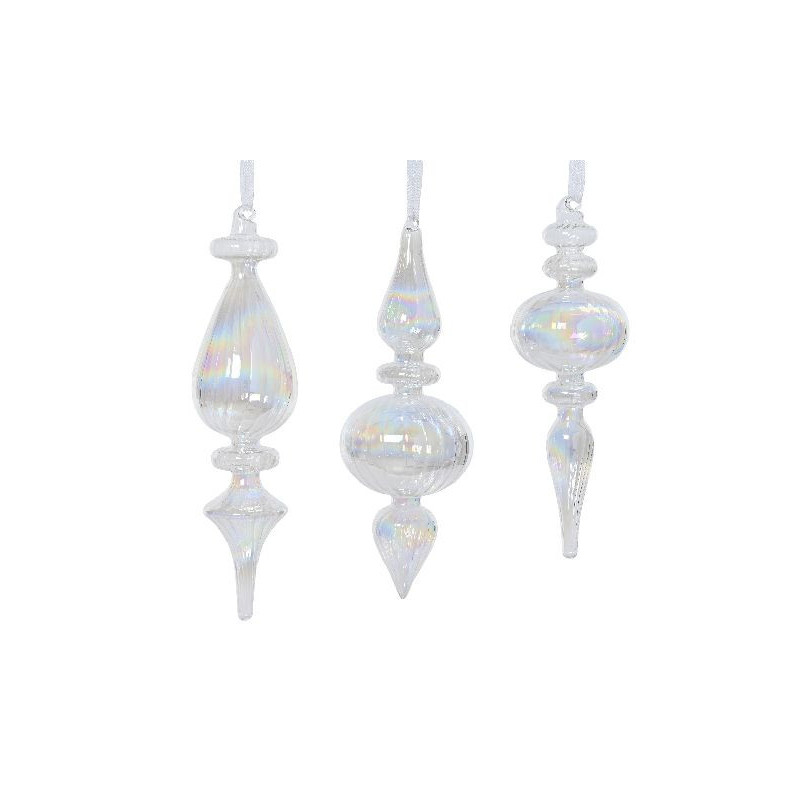 Ornement en verre irise clair d5.5cm deco noël de Déco de Noël - Jardinerie Bordeaux et Libourne dans 🎄Déco de sapin