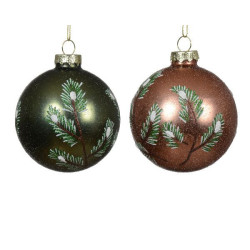 Boule de verre a/branches 2 coloris ass d8cm de Déco de Noël - Jardinerie Bordeaux et Libourne dans Boule pour sapin de Noël