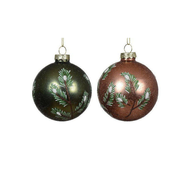 Boule de verre a/branches 2 coloris ass d8cm de Déco de Noël - Jardinerie Bordeaux et Libourne dans Boule pour sapin de Noël