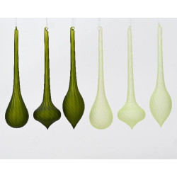 Ornement en verre a/torsade 6ass d6.5cm noël de Déco de Noël - Jardinerie Bordeaux et Libourne dans 🎄Déco de sapin