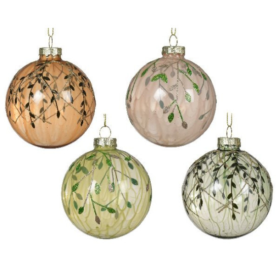 Boule en verre transparente a/branches 4col d8 de Déco de Noël - Jardinerie Bordeaux et Libourne dans Boule pour sapin de Noël