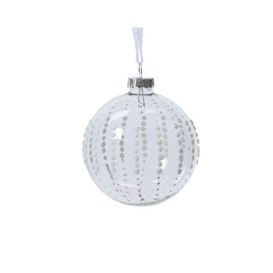 Boule de verre translucide a/perles rocaille de Déco de Noël - Jardinerie Bordeaux et Libourne dans Boule pour sapin de Noël