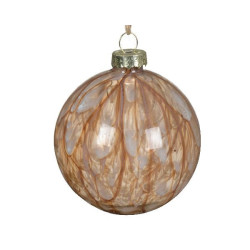 Boule de verre translucide a/peinture brun h8cm de Déco de Noël - Jardinerie Bordeaux et Libourne dans Boule pour sapin de Noël