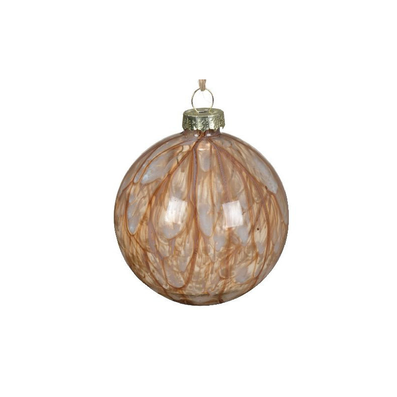 Boule de verre translucide a/peinture brun h8cm de Déco de Noël - Jardinerie Bordeaux et Libourne dans Boule pour sapin de Noël