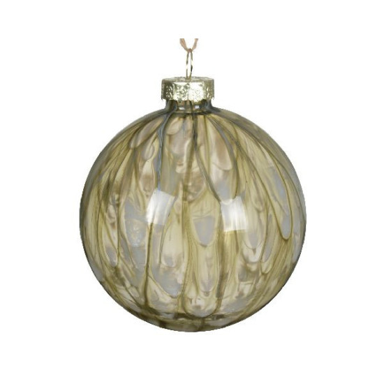Boule de verre translucide a/peinture vert h8cm de Déco de Noël - Jardinerie Bordeaux et Libourne dans Boule pour sapin de Noël