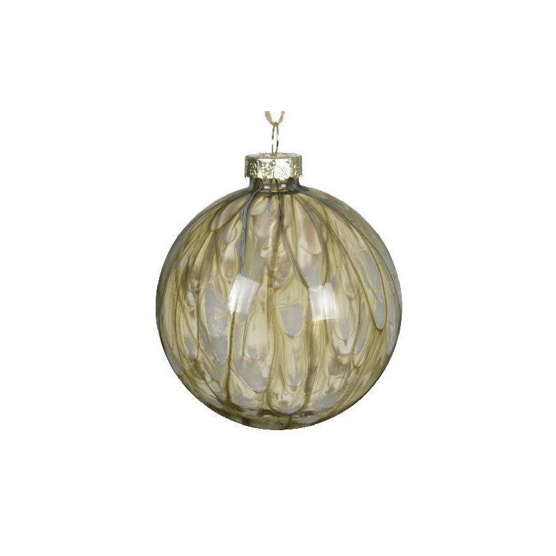 Boule de verre translucide a/peinture vert h8cm de Déco de Noël - Jardinerie Bordeaux et Libourne dans Boule pour sapin de Noël