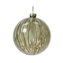 Boule en verre translucide peinture vert h15cm de Déco de Noël - Jardinerie Bordeaux et Libourne dans Boule pour sapin de Noël