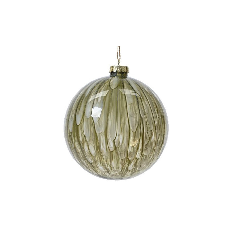Boule en verre translucide peinture vert h15cm de Déco de Noël - Jardinerie Bordeaux et Libourne dans Boule pour sapin de Noël
