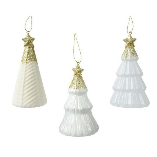 Sapin de verre a/etoile paillette blanc h12.6cm de Déco de Noël - Jardinerie Bordeaux et Libourne dans 🎄Déco de sapin