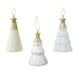 Sapin de verre a/etoile paillette blanc h12.6cm de Déco de Noël - Jardinerie Bordeaux et Libourne dans 🎄Déco de sapin